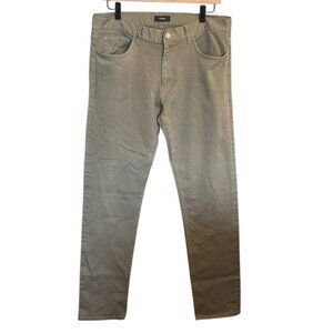 Theory Mens Twill 5-Pocket Pants Raffi Stretch Cotton Pima Tan Brown 33x32